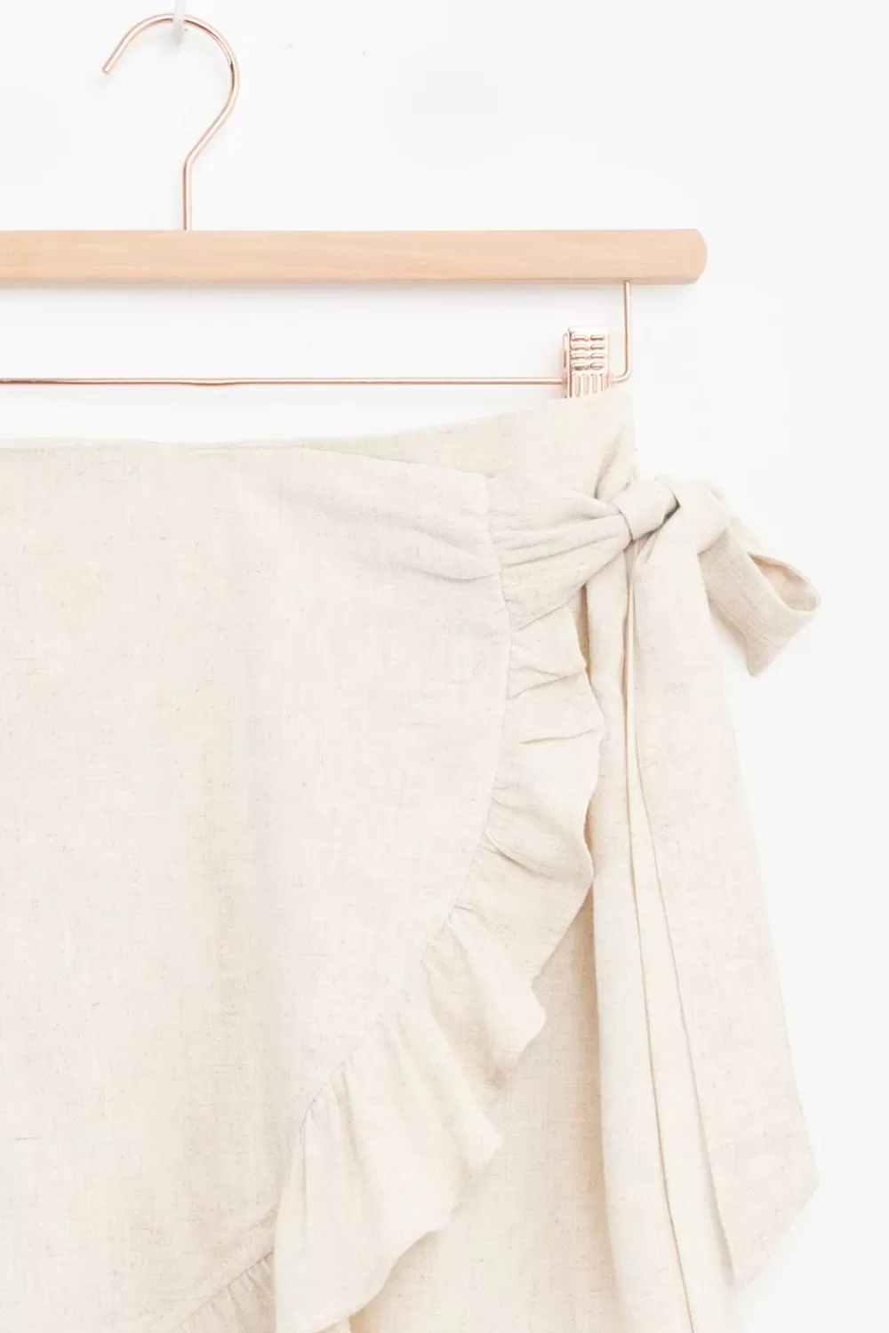 Dames Sissy-Boy Rokken>Linnen Ruffle Rok Met Overslag