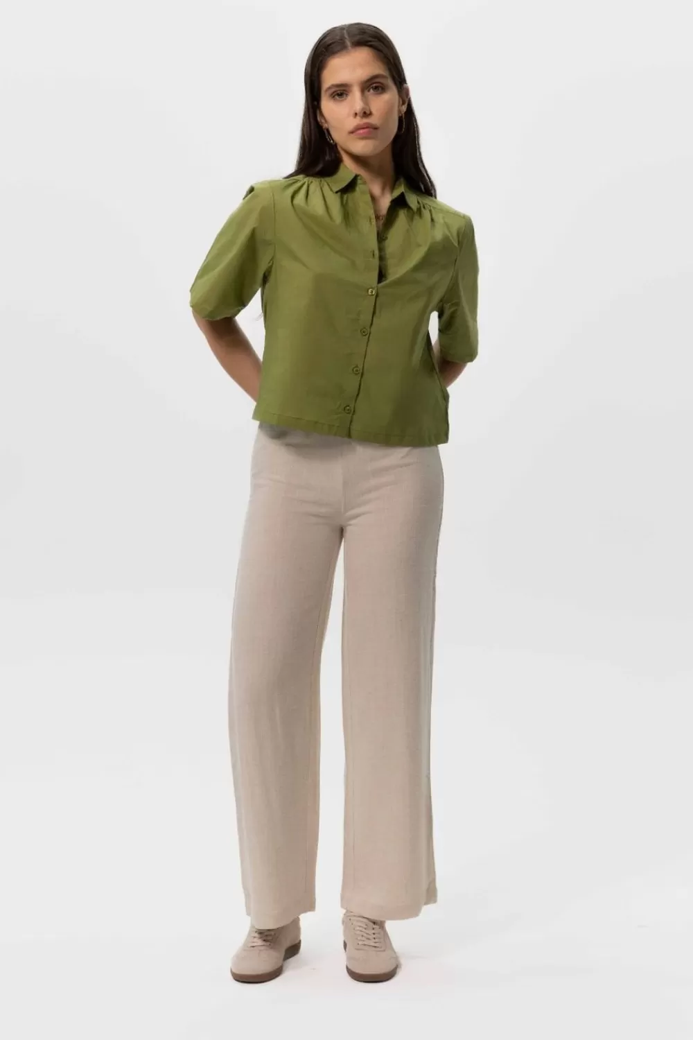 Dames Sissy-Boy Broeken>Linnen Wide Leg Broek