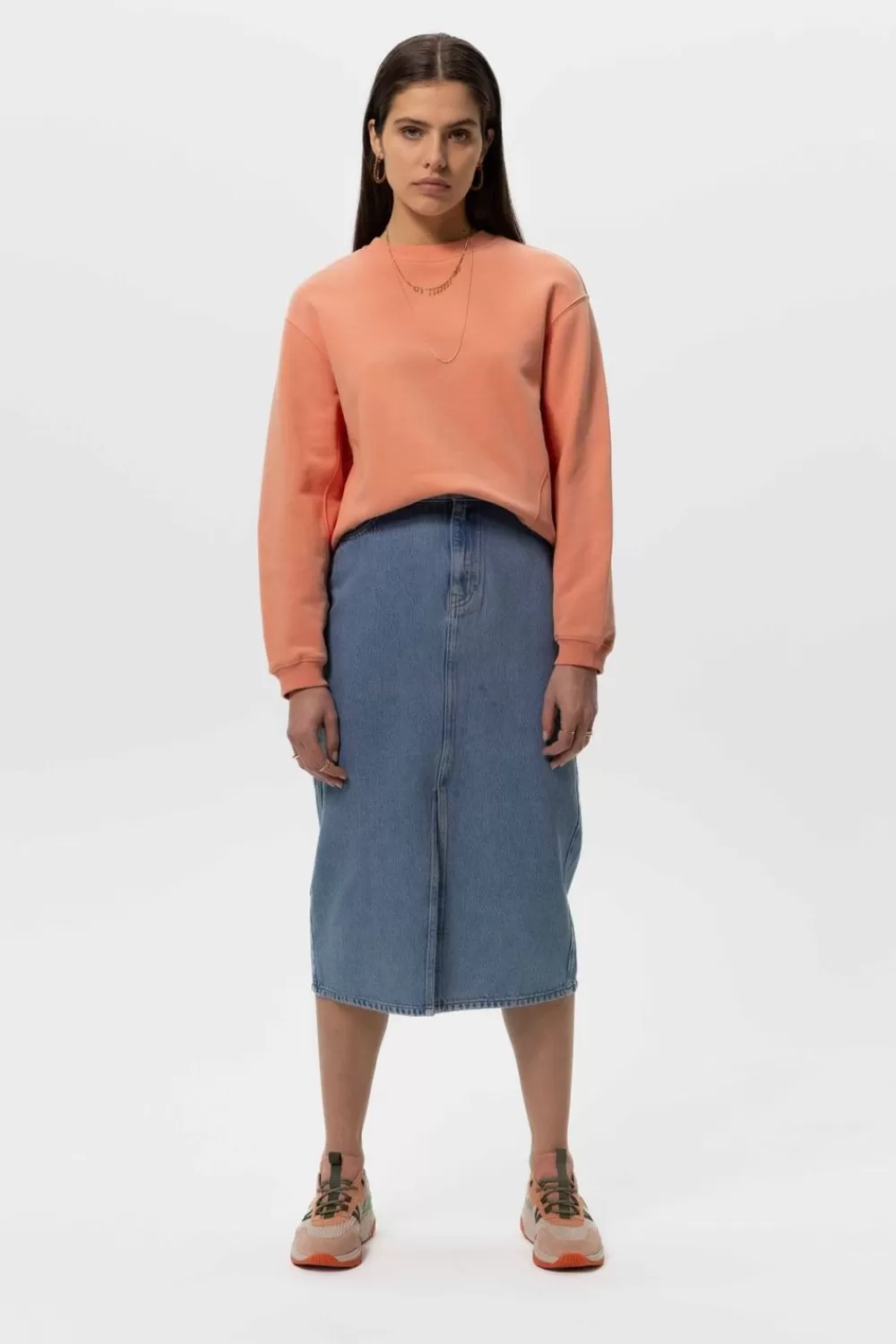 Dames Sissy-Boy Rokken>Midi Denim Rok Met Split