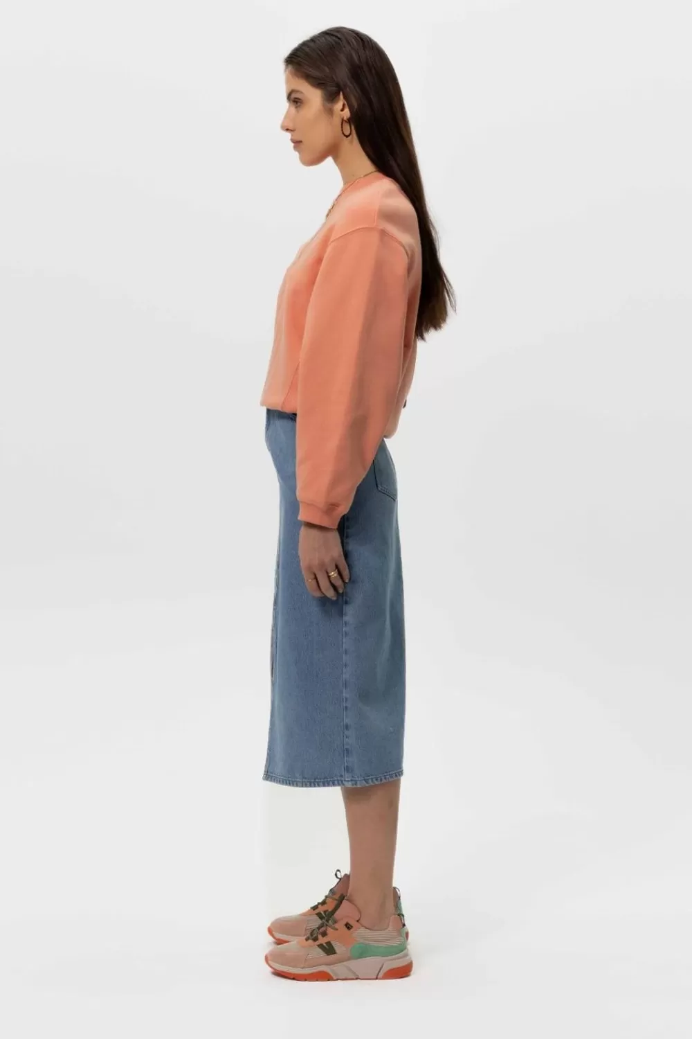 Dames Sissy-Boy Rokken>Midi Denim Rok Met Split