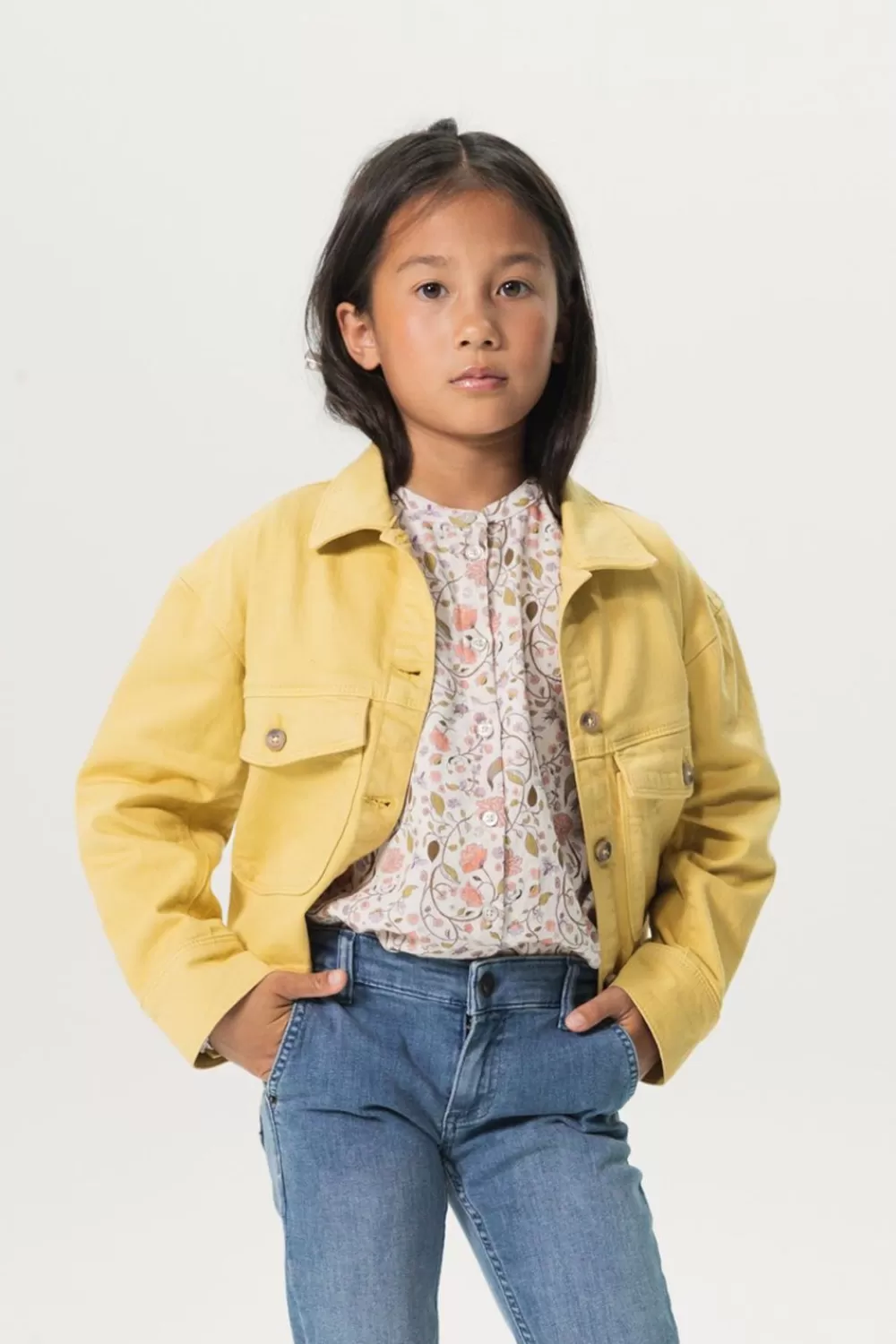 Kids Sissy-Boy Blazers, Jasjes & Gilets>Mosterd Cropped Denim Jasje