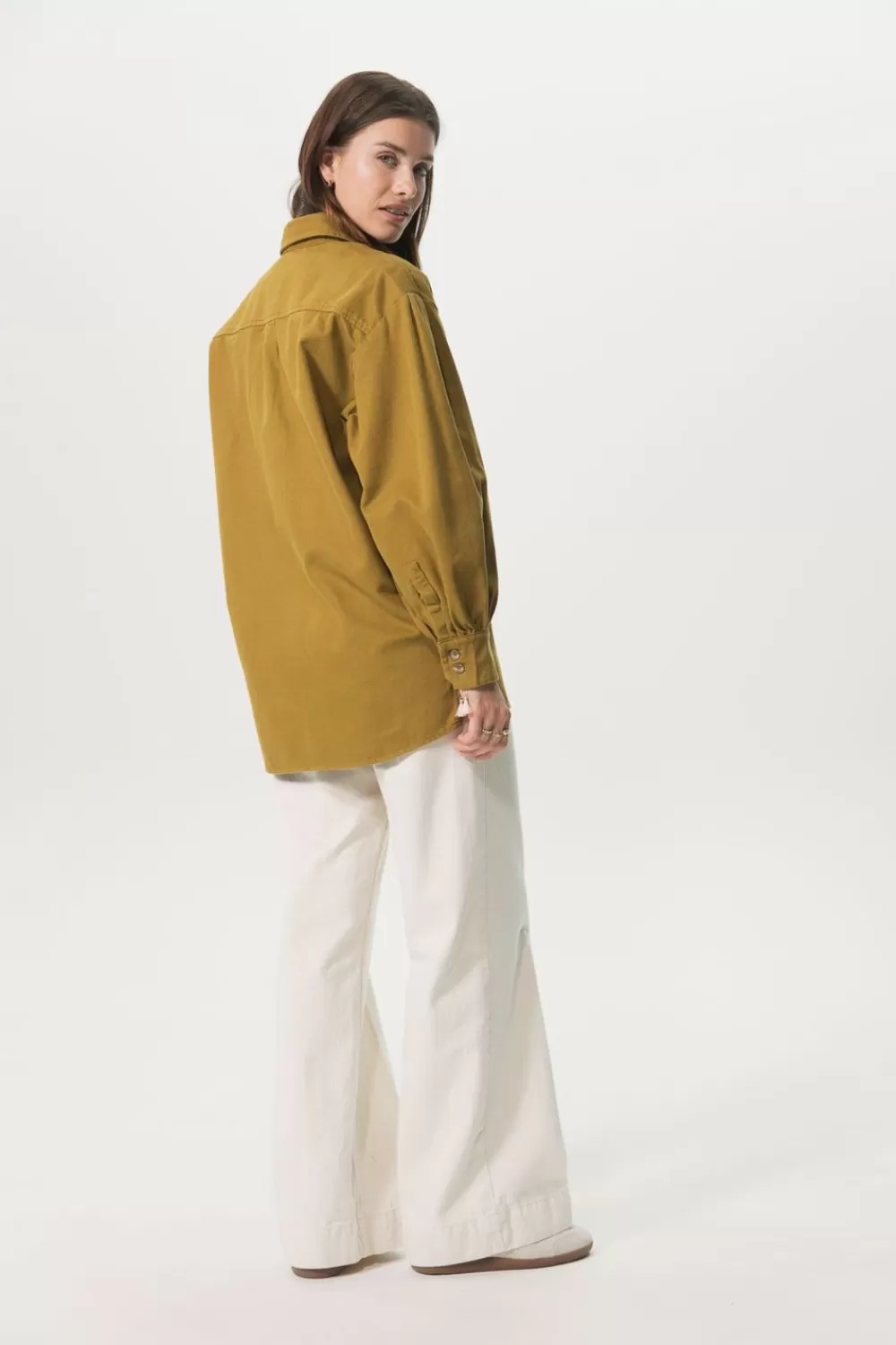Dames Sissy-Boy Blazers, Jasjes & Gilets>Mosterd Groen Overshirt Jasje