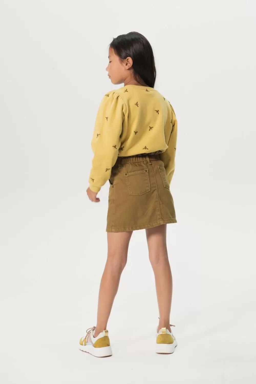 Kids Sissy-Boy Rokken>Mosterd Groene Denim Paperbag Rok
