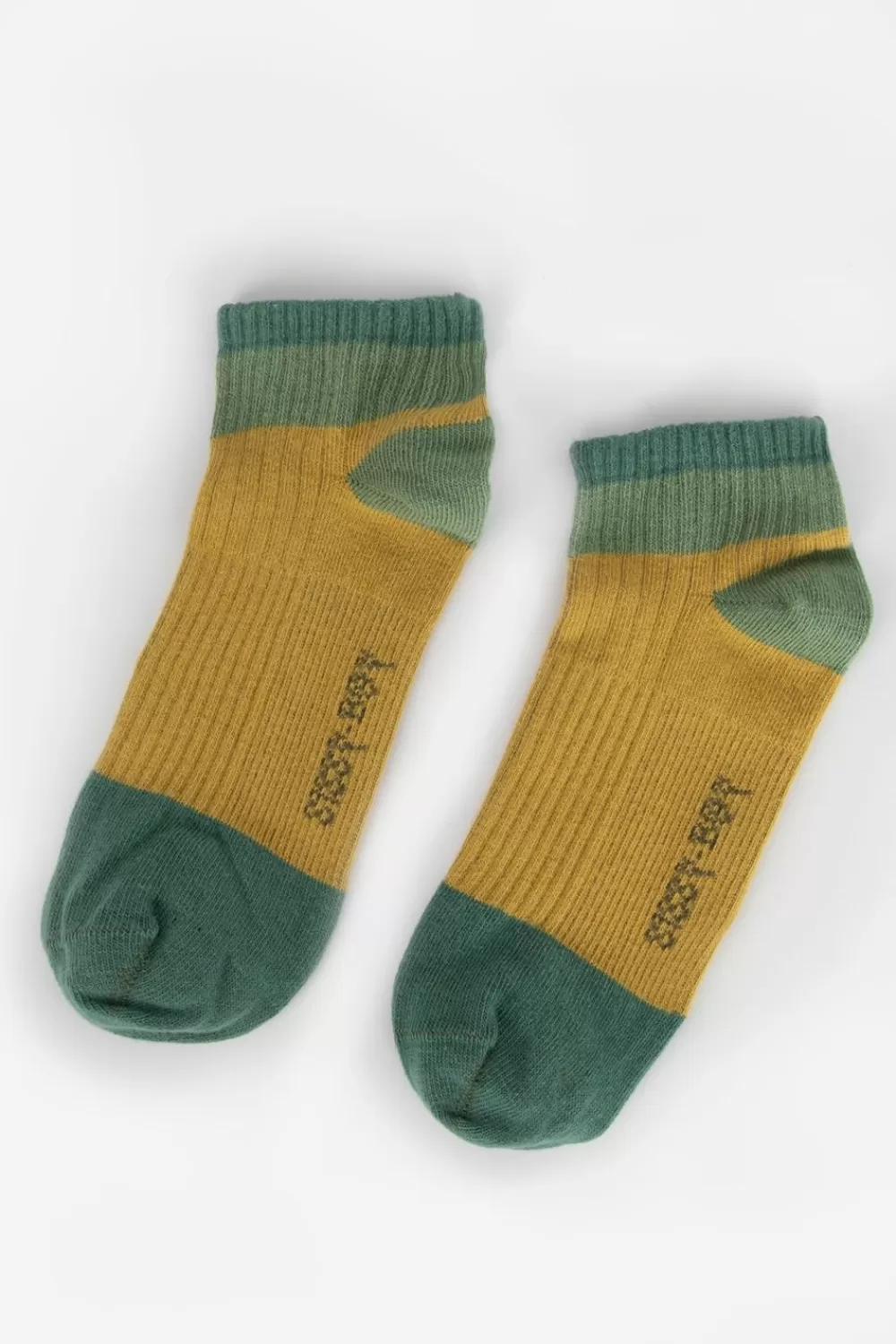 Kids Sissy-Boy Accessoires>Mosterdgele Colourblock Enkelsokken