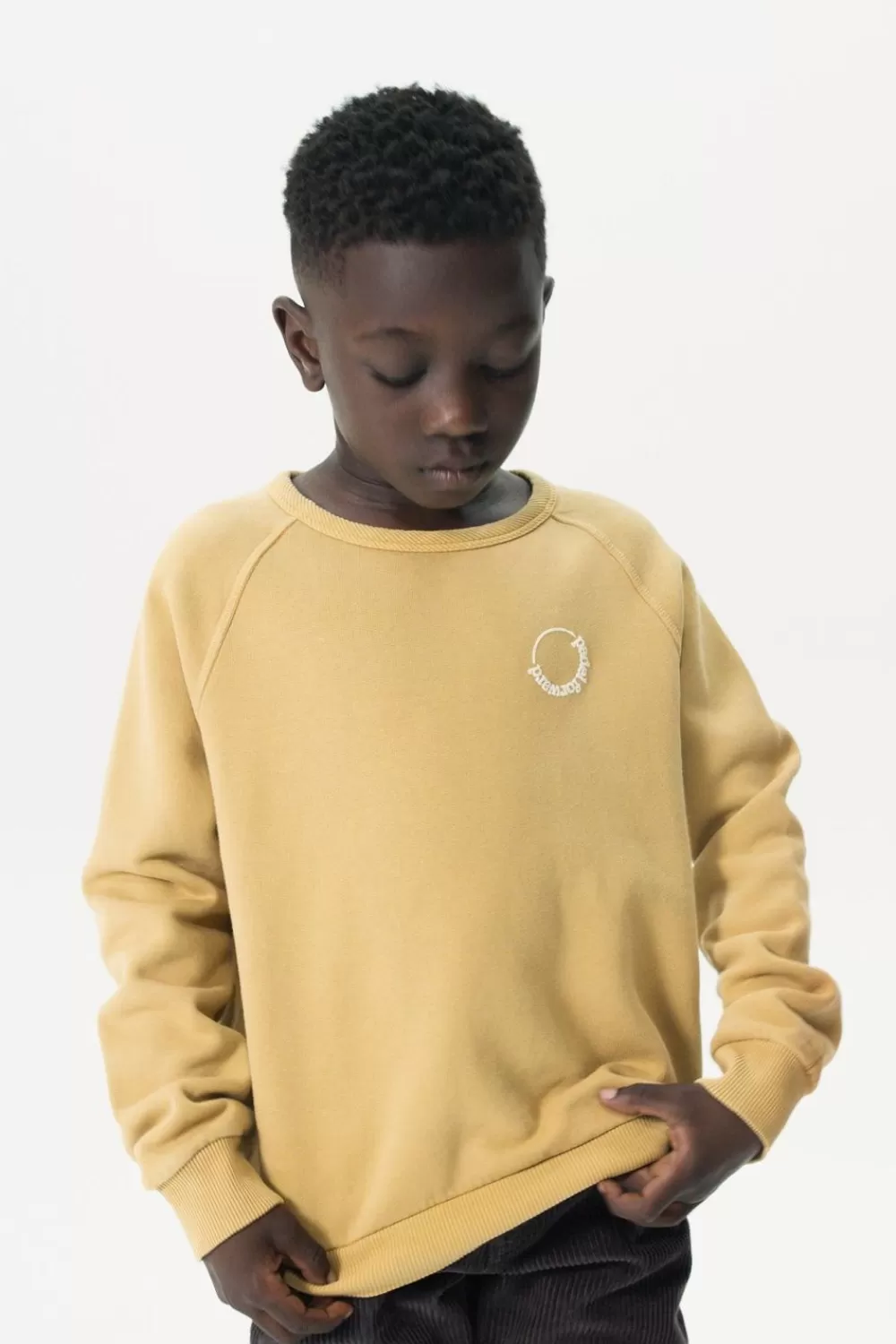 Kids Sissy-Boy Truien En Vesten>Mosterdgele Raglan Sweater Met Print