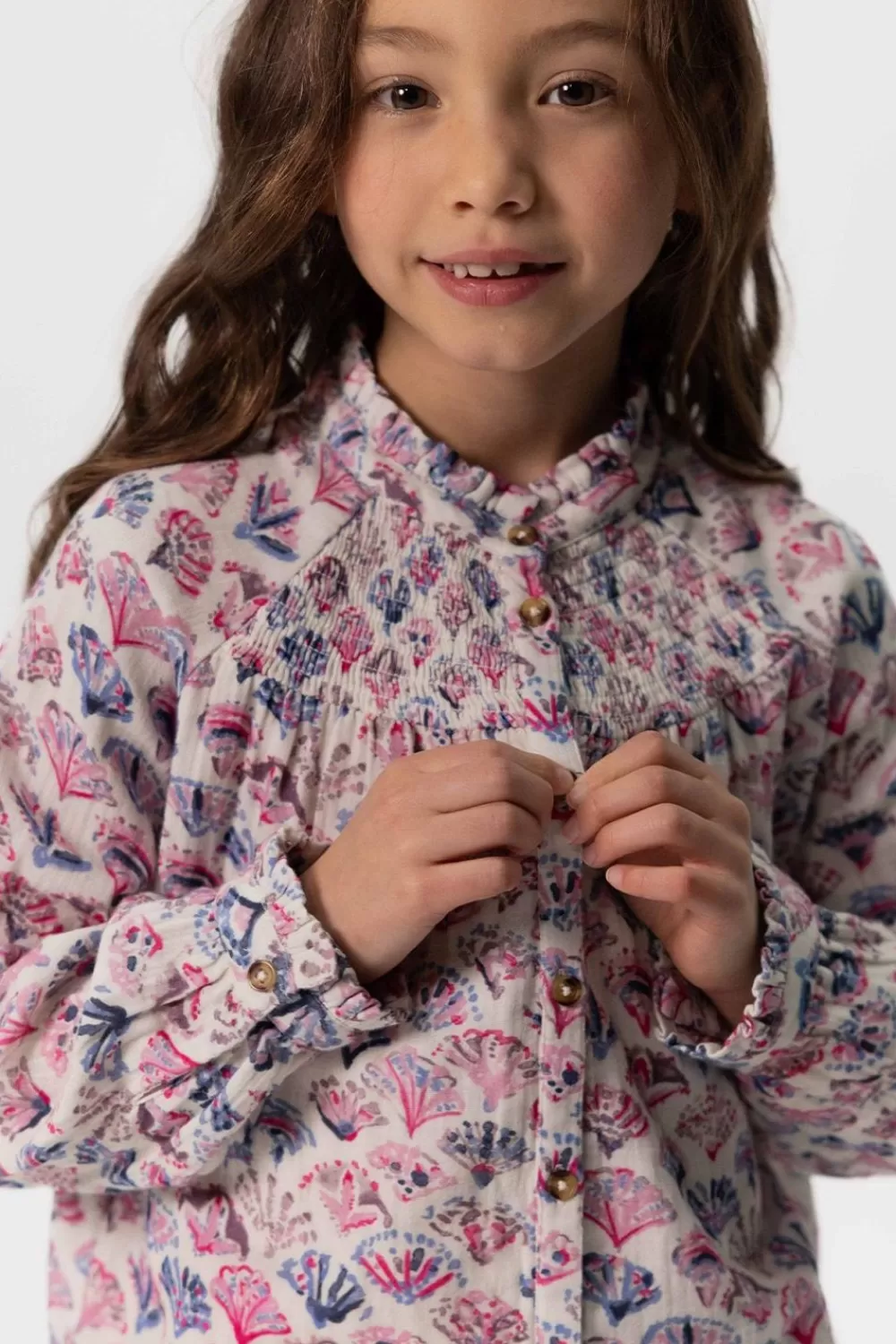 Kids Sissy-Boy Blouses>Multicolour Blouse Met Print En Smock Detail