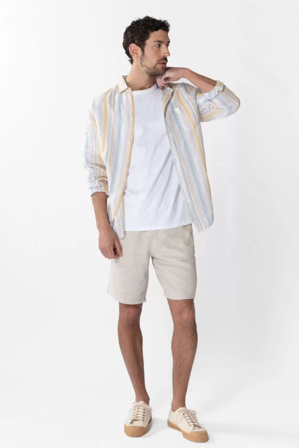 Heren Sissy-Boy Overhemden>Multicolour Gestreept Overhemd