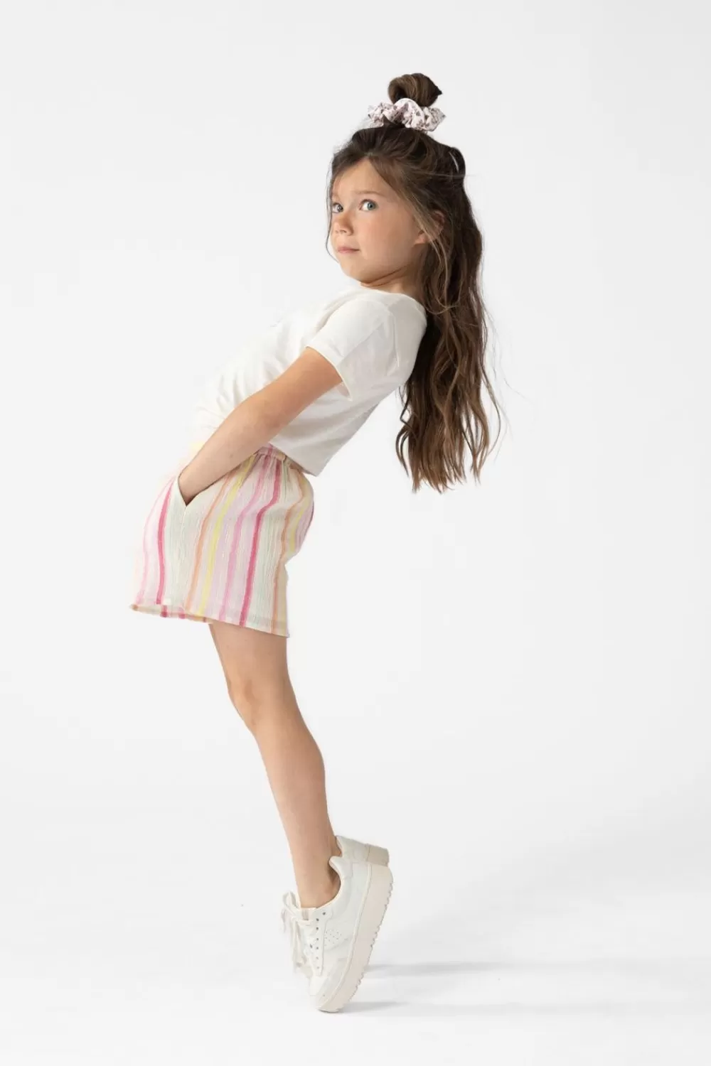 Kids Sissy-Boy Broeken>Multicolour Gestreepte Mousseline Shorts