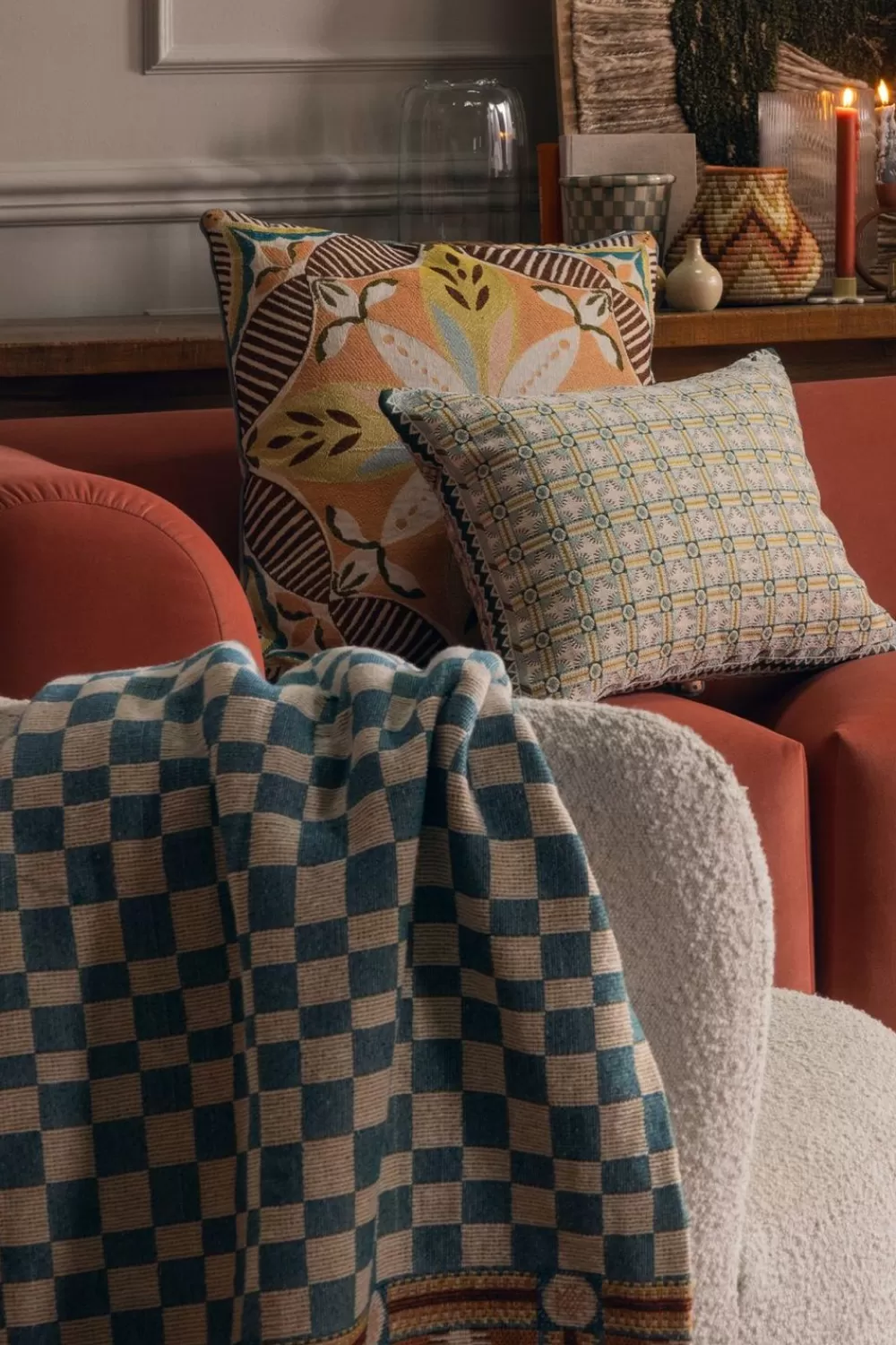 Sissy-Boy Kussens>Multicolour Jacquard Kussen Met Bloemen