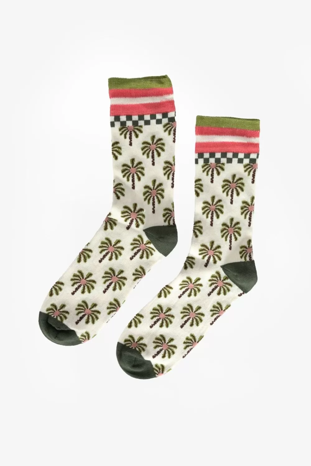 Dames Sissy-Boy Sokken En Panty'S>Multicolour Jacquard Sokken Met Palmboom Patroon