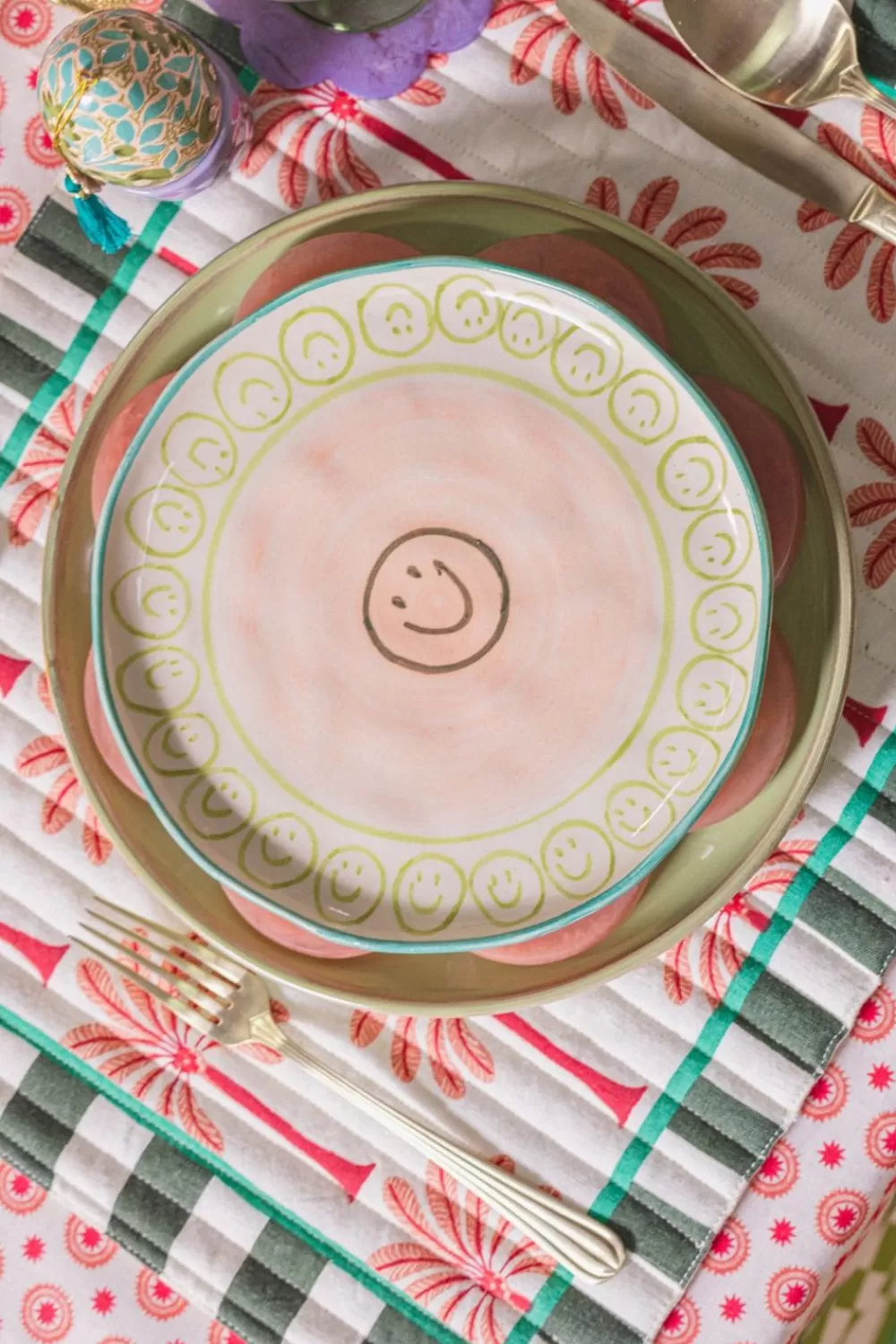 Sissy-Boy Glaswerk>Multicolour Ontbijtbord Smiley