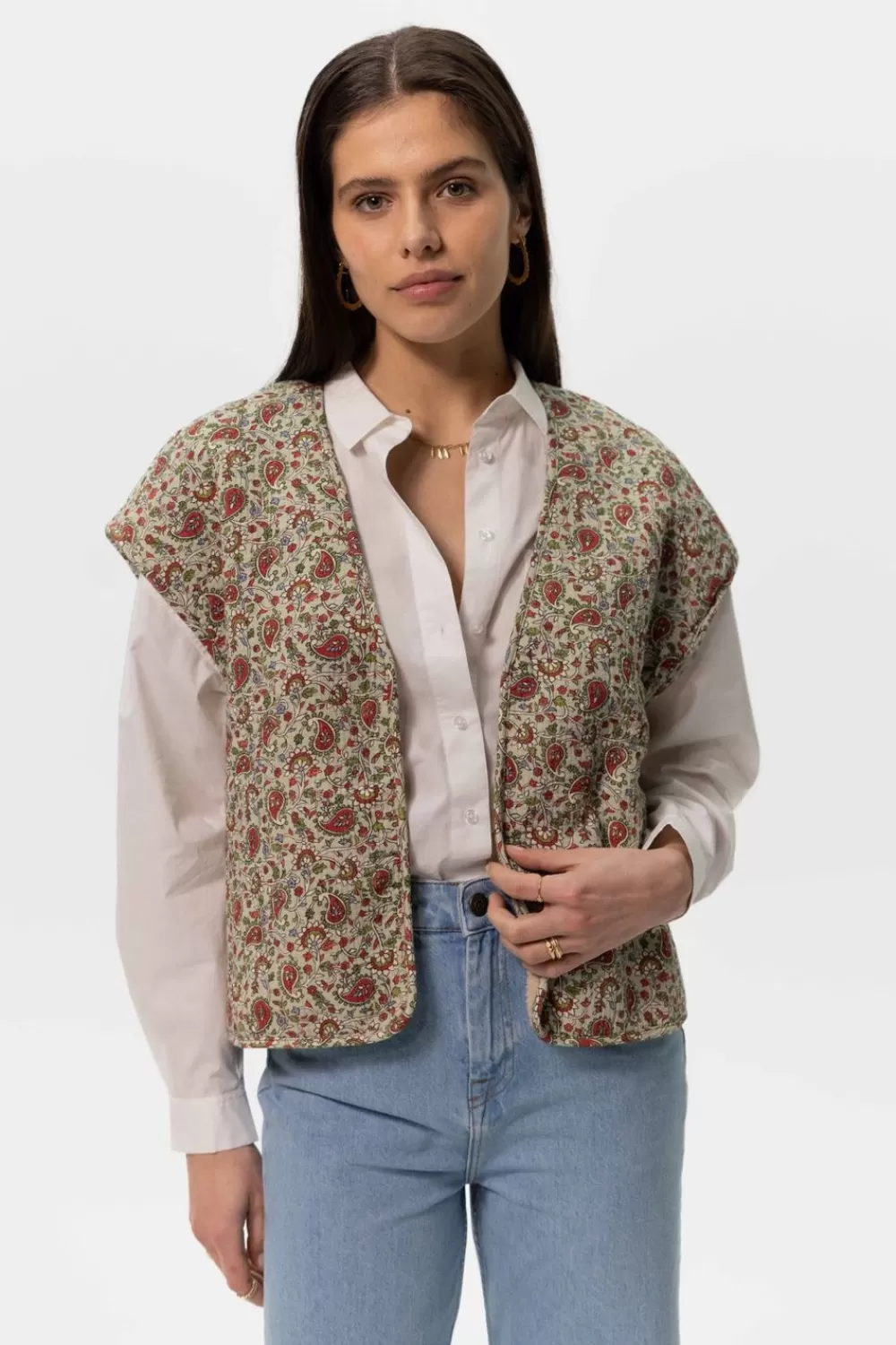 Dames Sissy-Boy Blazers, Jasjes & Gilets>Multicolour Reversible Teddy Gilet Met Print
