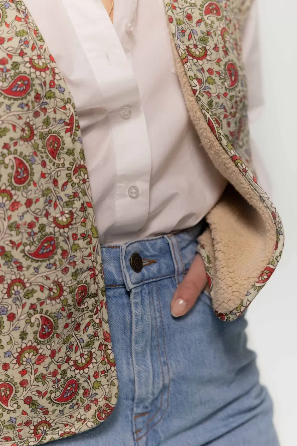 Dames Sissy-Boy Blazers, Jasjes & Gilets>Multicolour Reversible Teddy Gilet Met Print