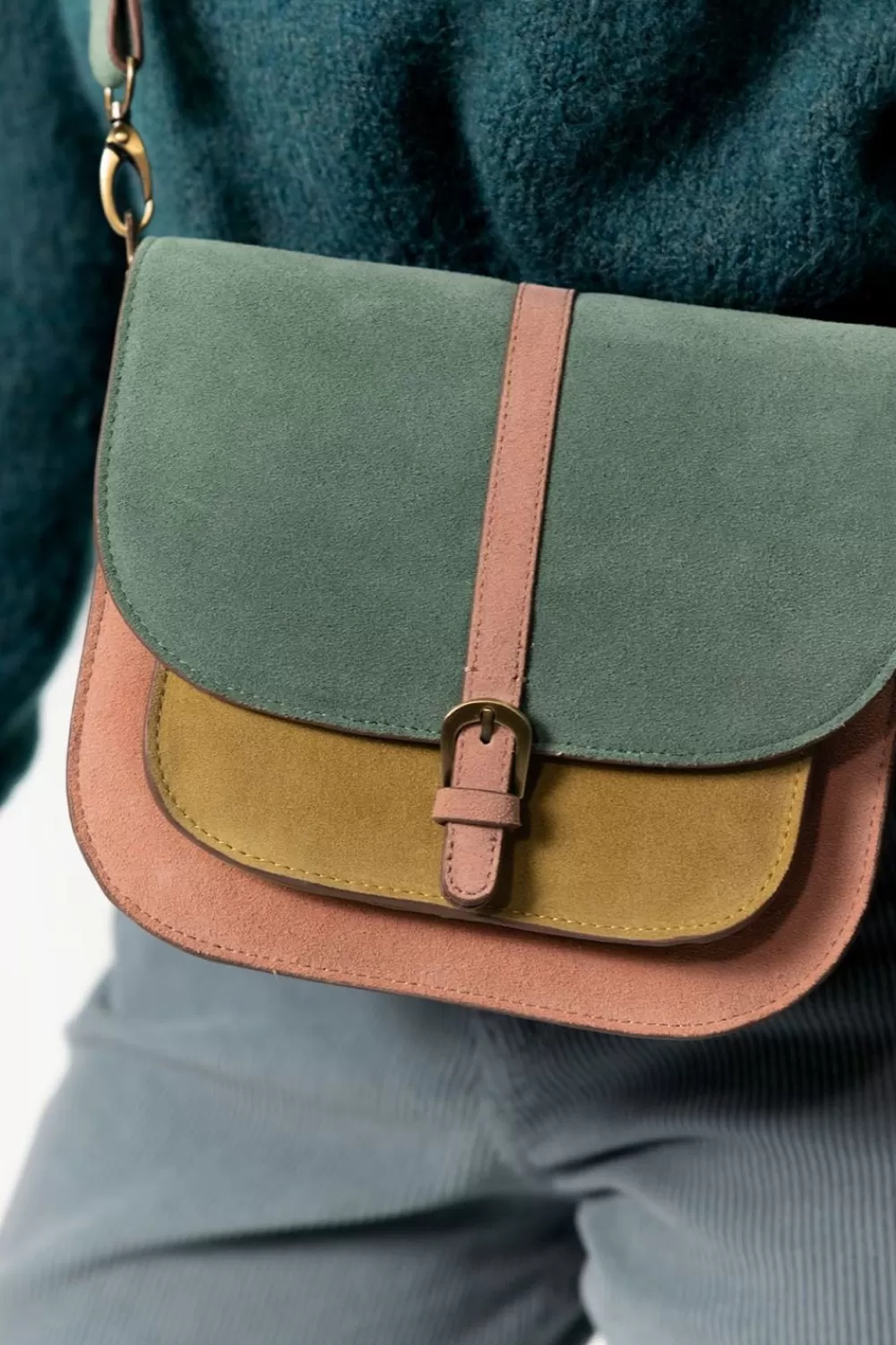 Dames Sissy-Boy Tassen>Multicolour Suede Colourblock Tas