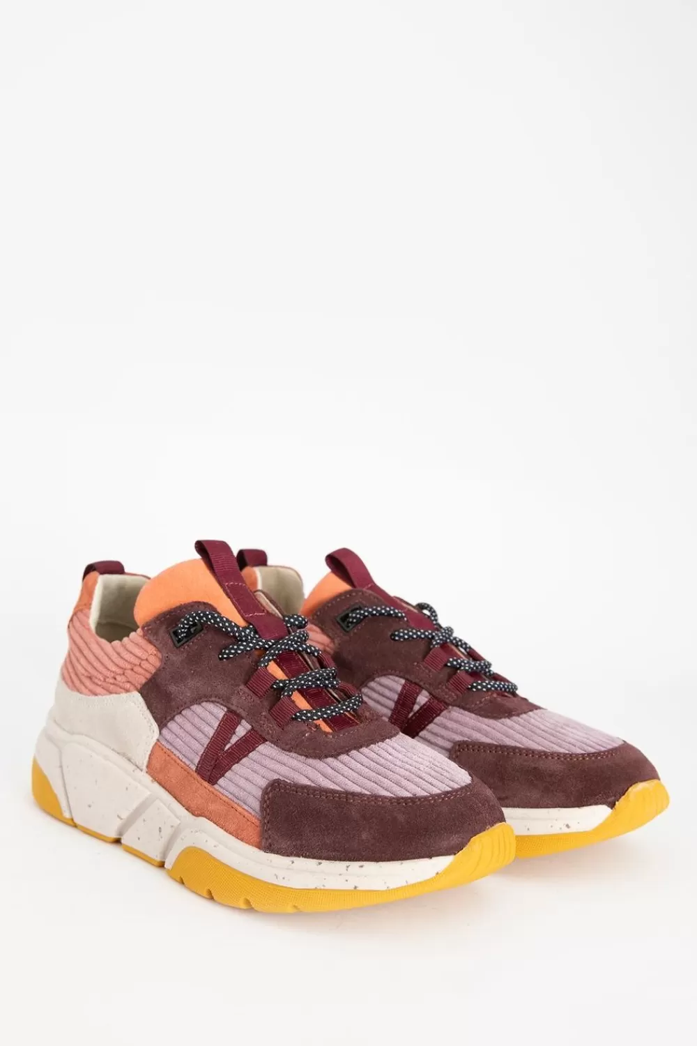 Dames Sissy-Boy Schoenen>Multicolour Suede Sneakers Met Gele Details