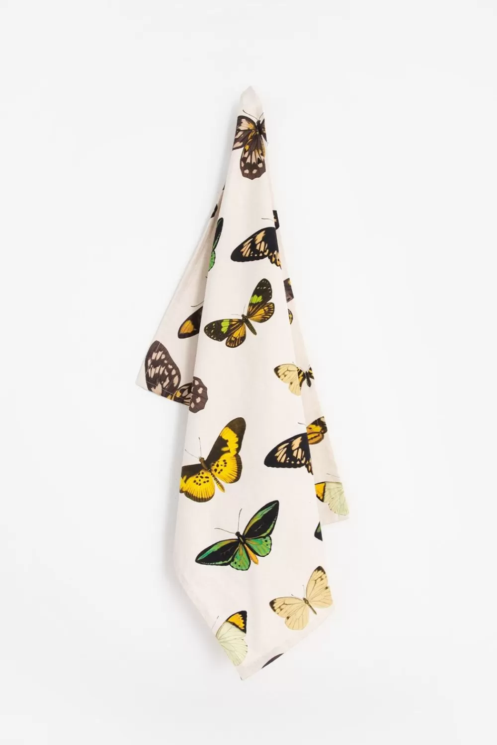 Sissy-Boy Keukentextiel>Naturel Theedoek Met Vlinderprint