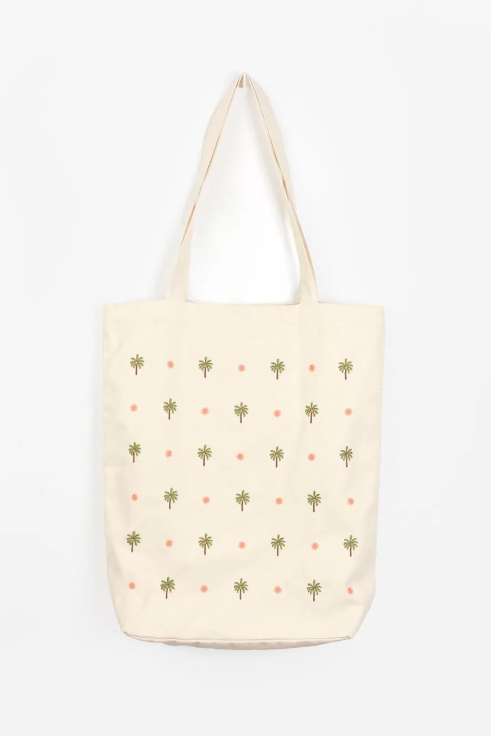 Dames Sissy-Boy Tassen>Off-White Canvas Shopper Met Palmboom Embroidery