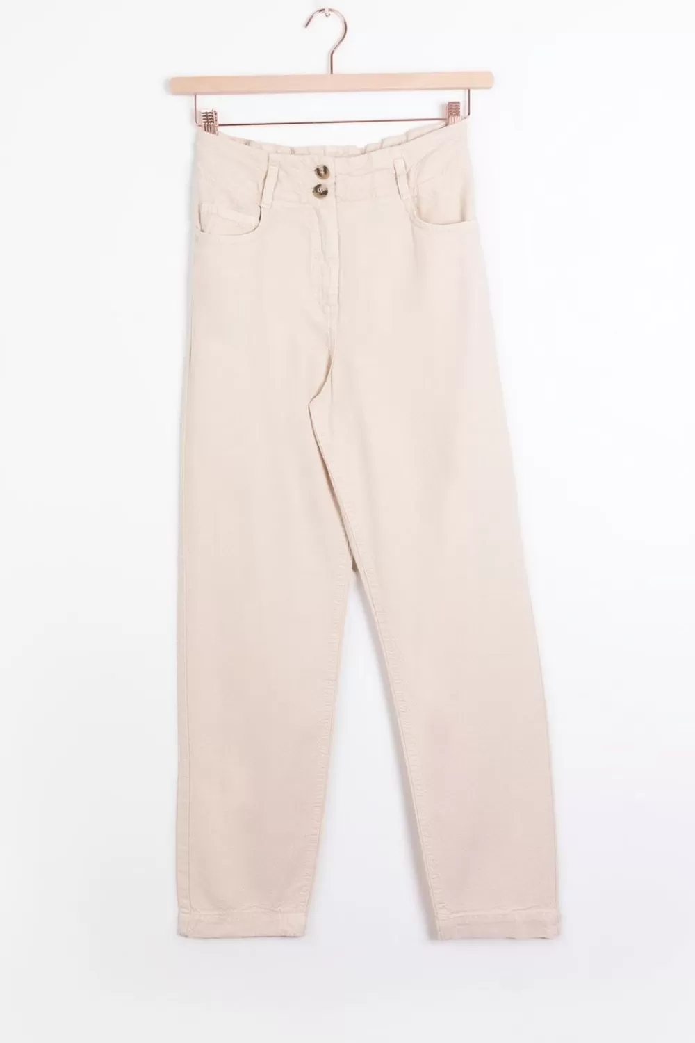 Dames Sissy-Boy Broeken>Off-White High Waist Straight Leg Jeans