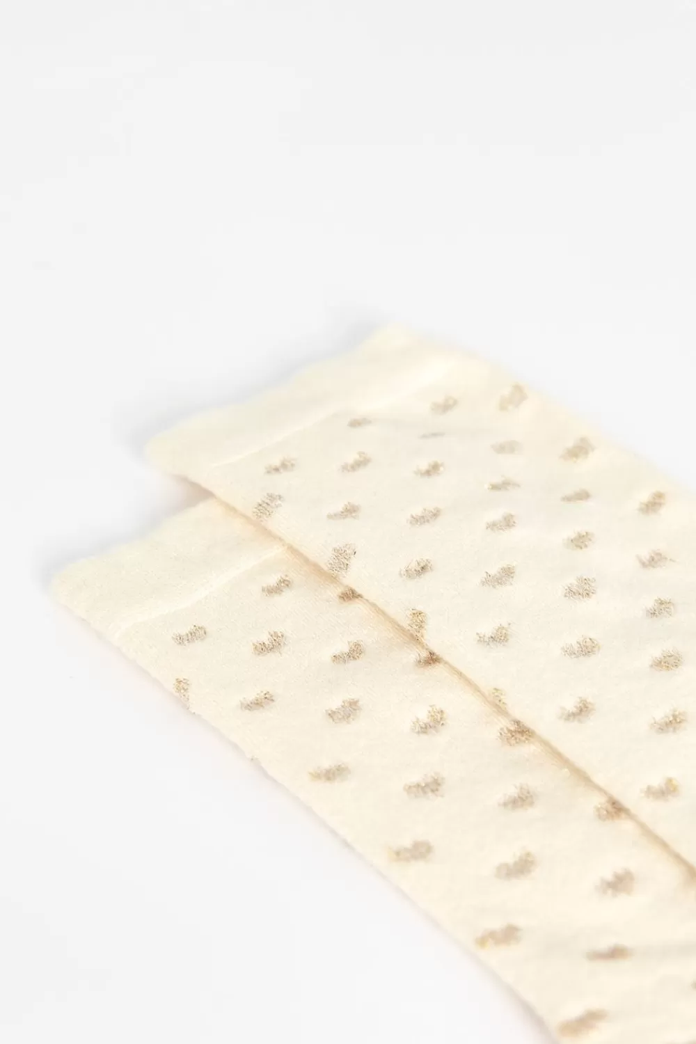 Dames Sissy-Boy Sokken En Panty'S>Off-White Sokken Met Gouden Hartjes