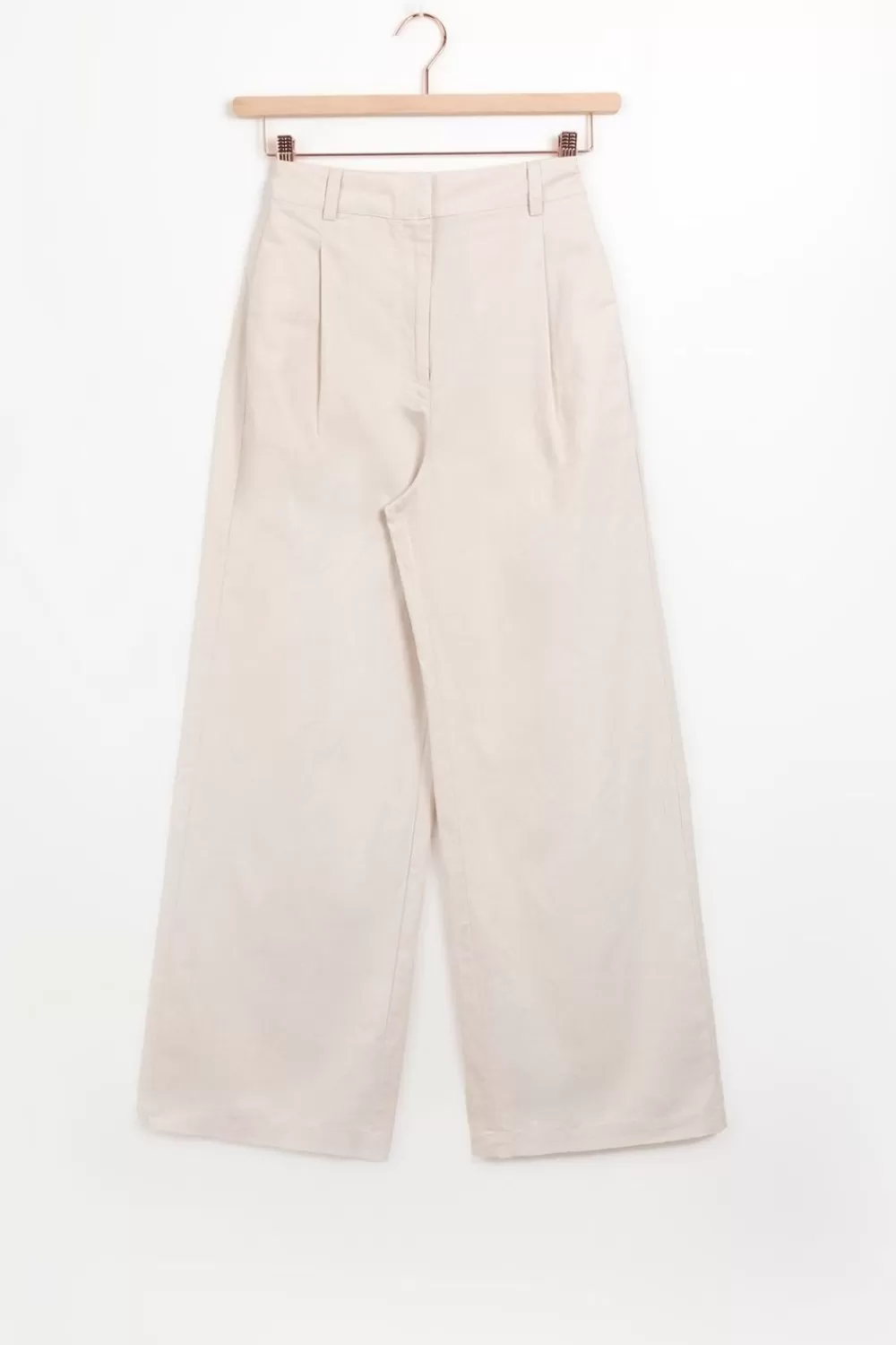 Dames Sissy-Boy Broeken>Off-White Wide Leg Linnen Pantalon