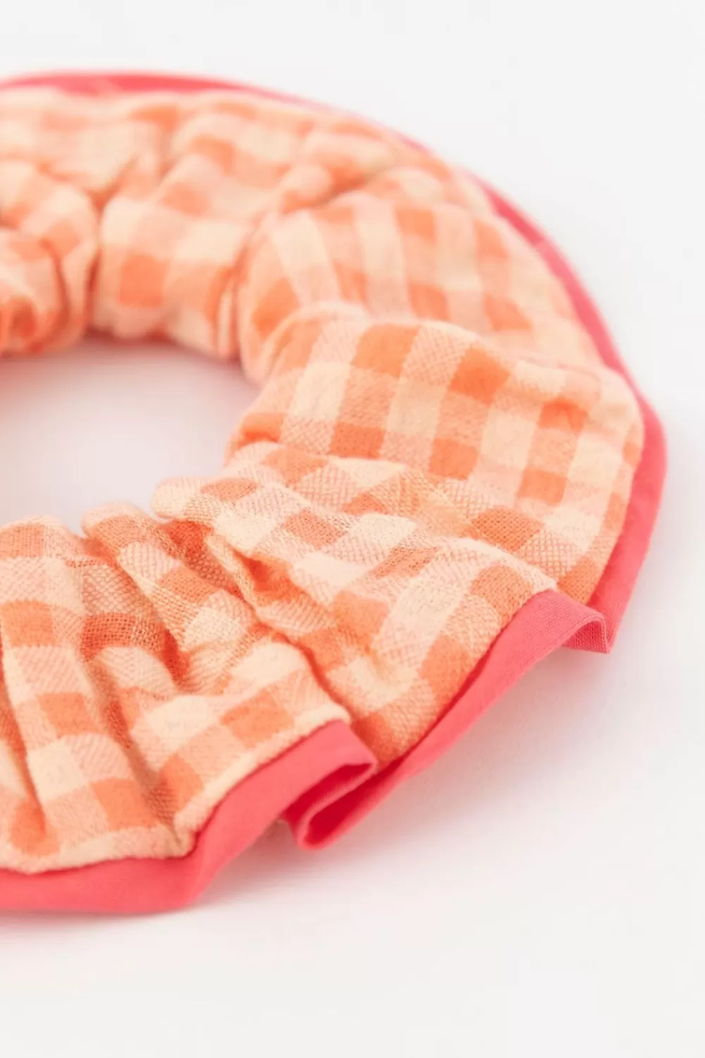 Kids Sissy-Boy Accessoires>Oranje Geruite Seersucker Scrunchie