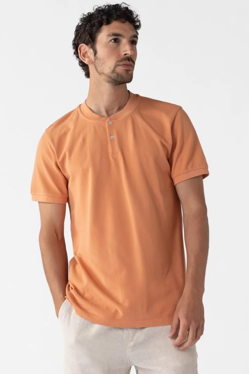 Heren Sissy-Boy T-Shirts>Oranje Katoenen Polo