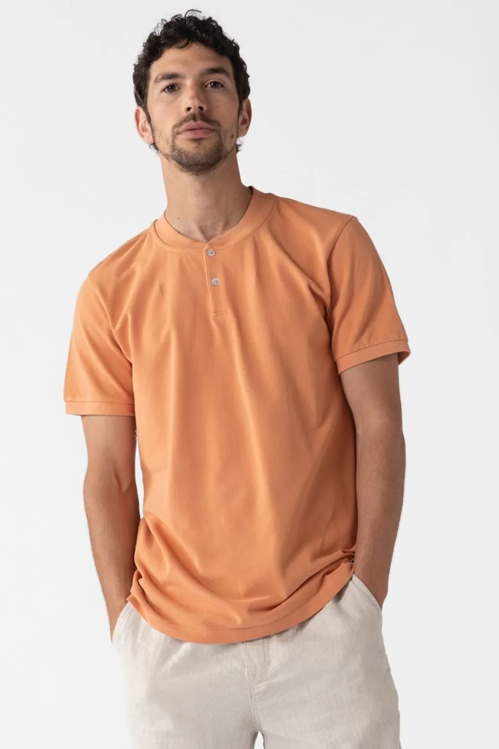 Heren Sissy-Boy T-Shirts>Oranje Katoenen Polo