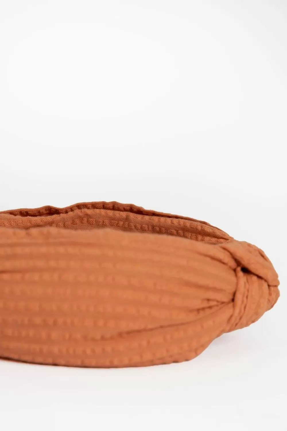 Dames Sissy-Boy Hoeden En Petten>Oranje Seersucker Haarband Met Knoopdetail