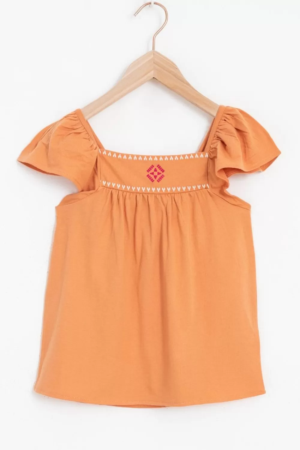 Kids Sissy-Boy T-Shirts En Tops>Oranje Top Met Ruffles