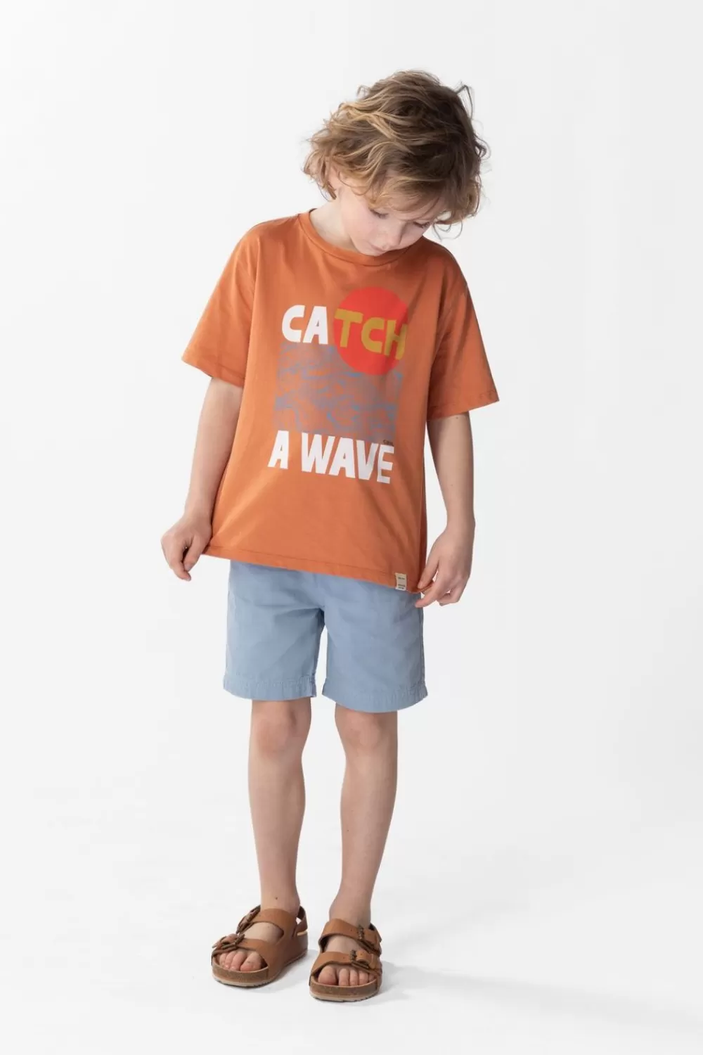 Kids Sissy-Boy T-Shirts En Polo'S>Oranje T-Shirt Met Print