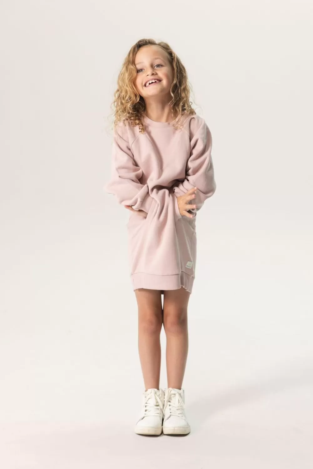 Kids Sissy-Boy Jurken>Oudroze Sweater Jurk Met Plooien