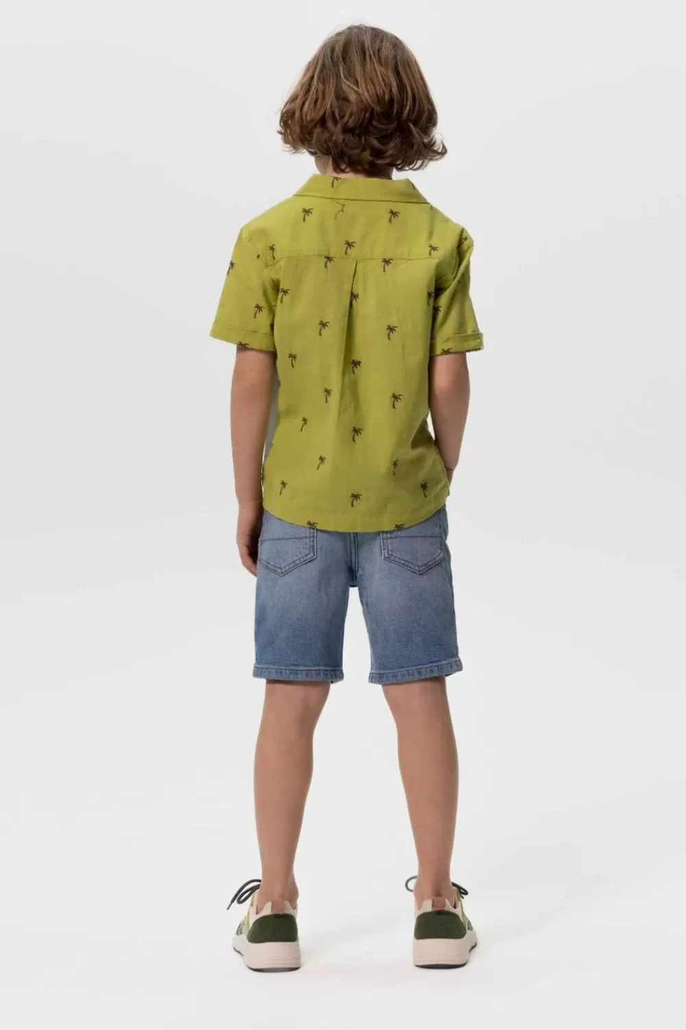 Kids Sissy-Boy Overhemden>Overhemd Met Palmboom Embroidery