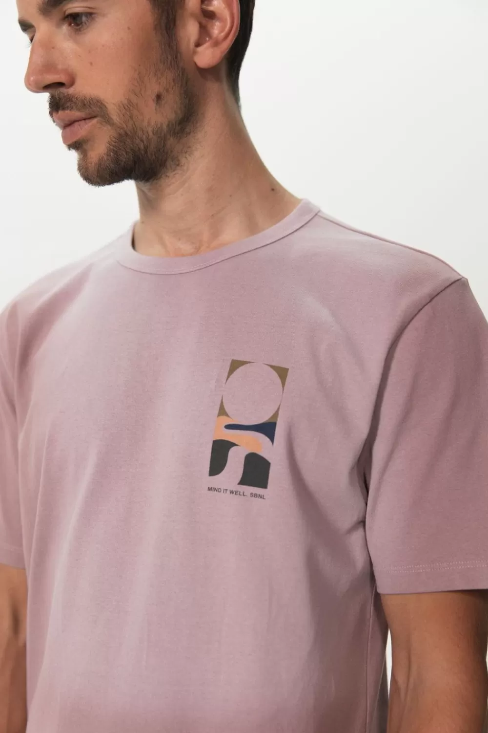 Heren Sissy-Boy T-Shirts>Paars Katoenen T-Shirt Met Print