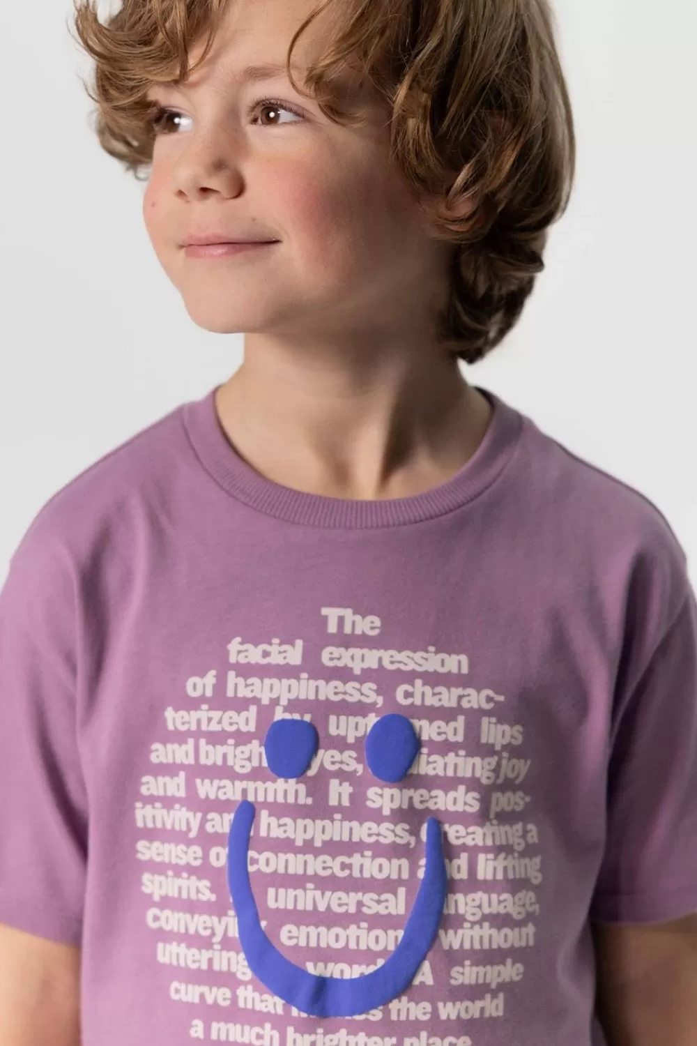 Kids Sissy-Boy T-Shirts En Polo'S>Paars Oversized T-Shirt Met Smiley Print