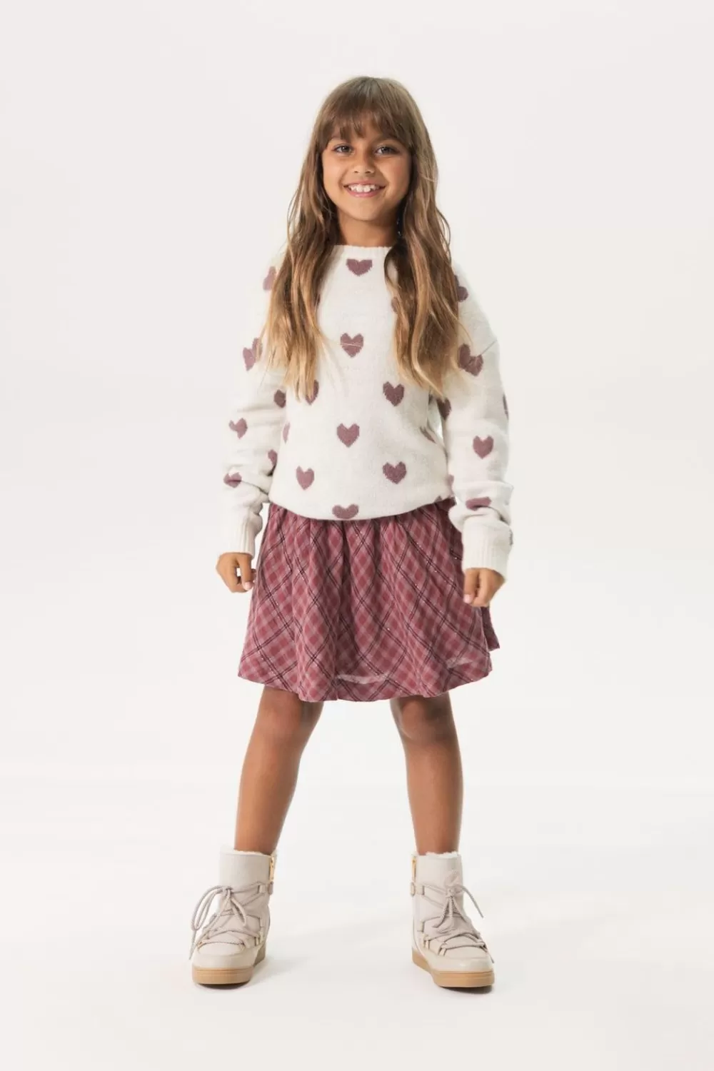 Kids Sissy-Boy Rokken>Paarse Geruite Rok Met Lurex