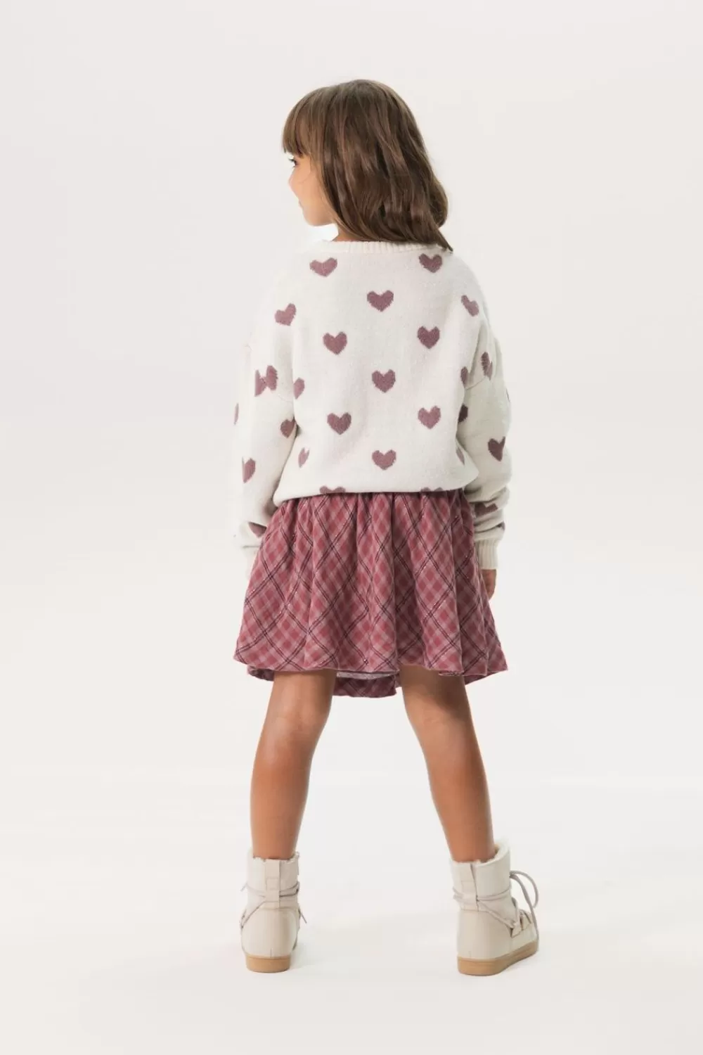 Kids Sissy-Boy Rokken>Paarse Geruite Rok Met Lurex