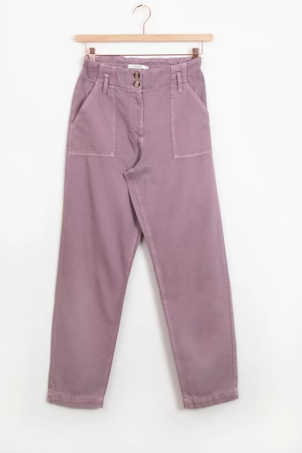 Dames Sissy-Boy Broeken>Paarse High Waist Straight Leg Broek