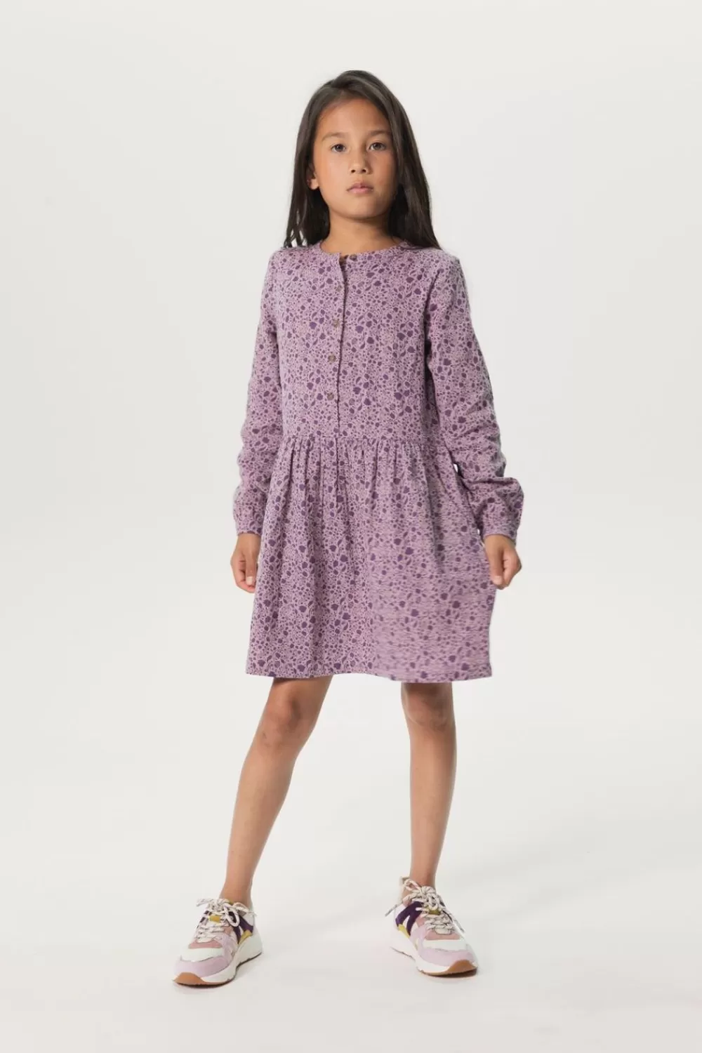 Kids Sissy-Boy Jurken>Paarse Jurk Met Fijne Bloemenprint