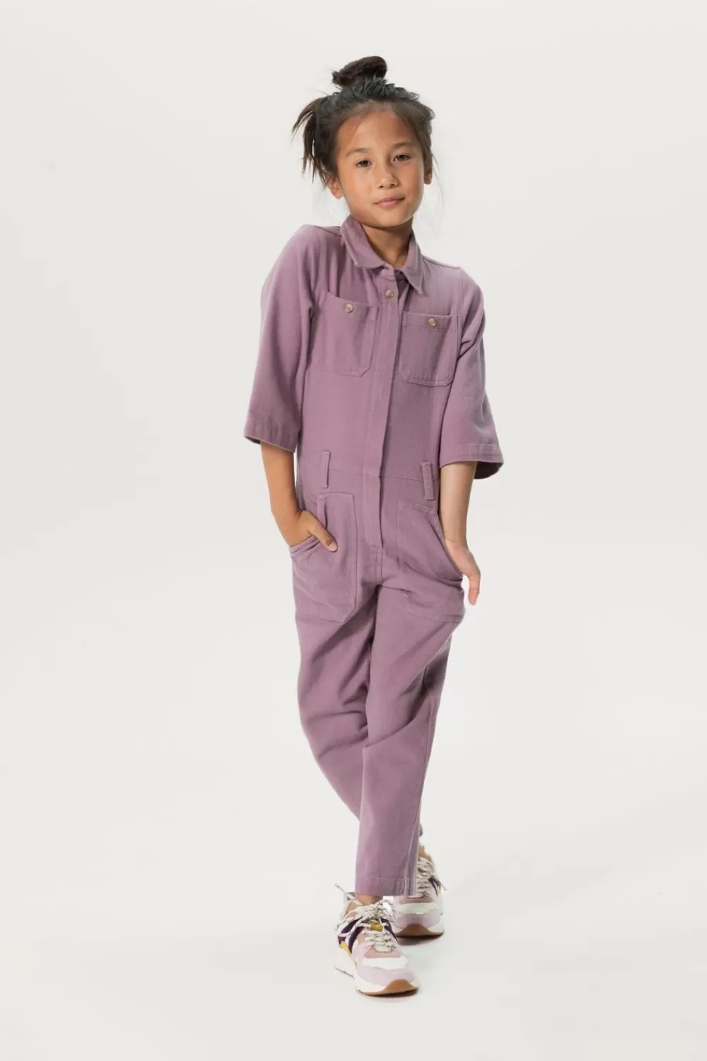 Kids Sissy-Boy Broeken>Paarse Katoenen Jumpsuit