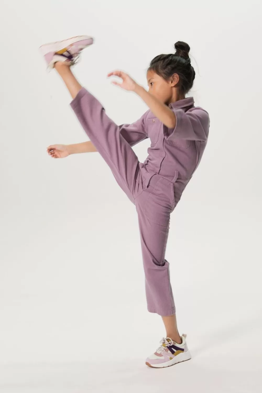 Kids Sissy-Boy Broeken>Paarse Katoenen Jumpsuit