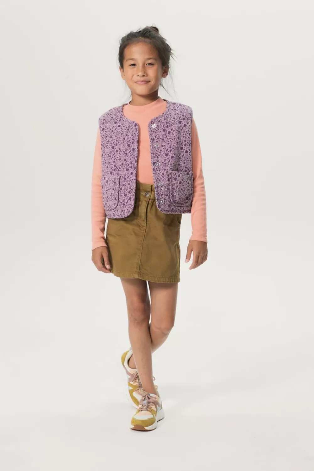 Kids Sissy-Boy Blazers, Jasjes & Gilets>Paarse Reversible Gilet Met Print En Lichte Padding