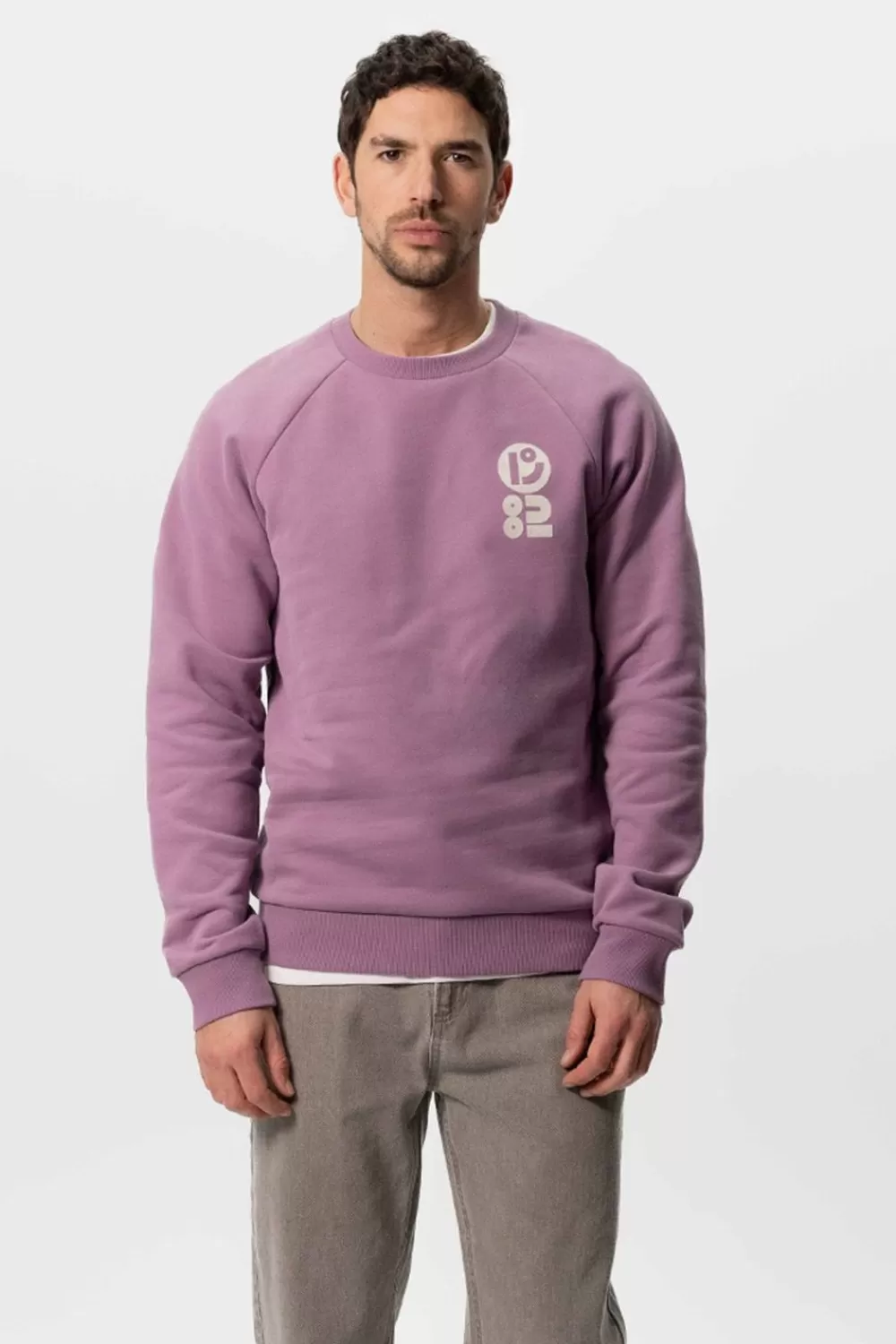 Heren Sissy-Boy Truien En Vesten>Paarse Sweater Met Artwork