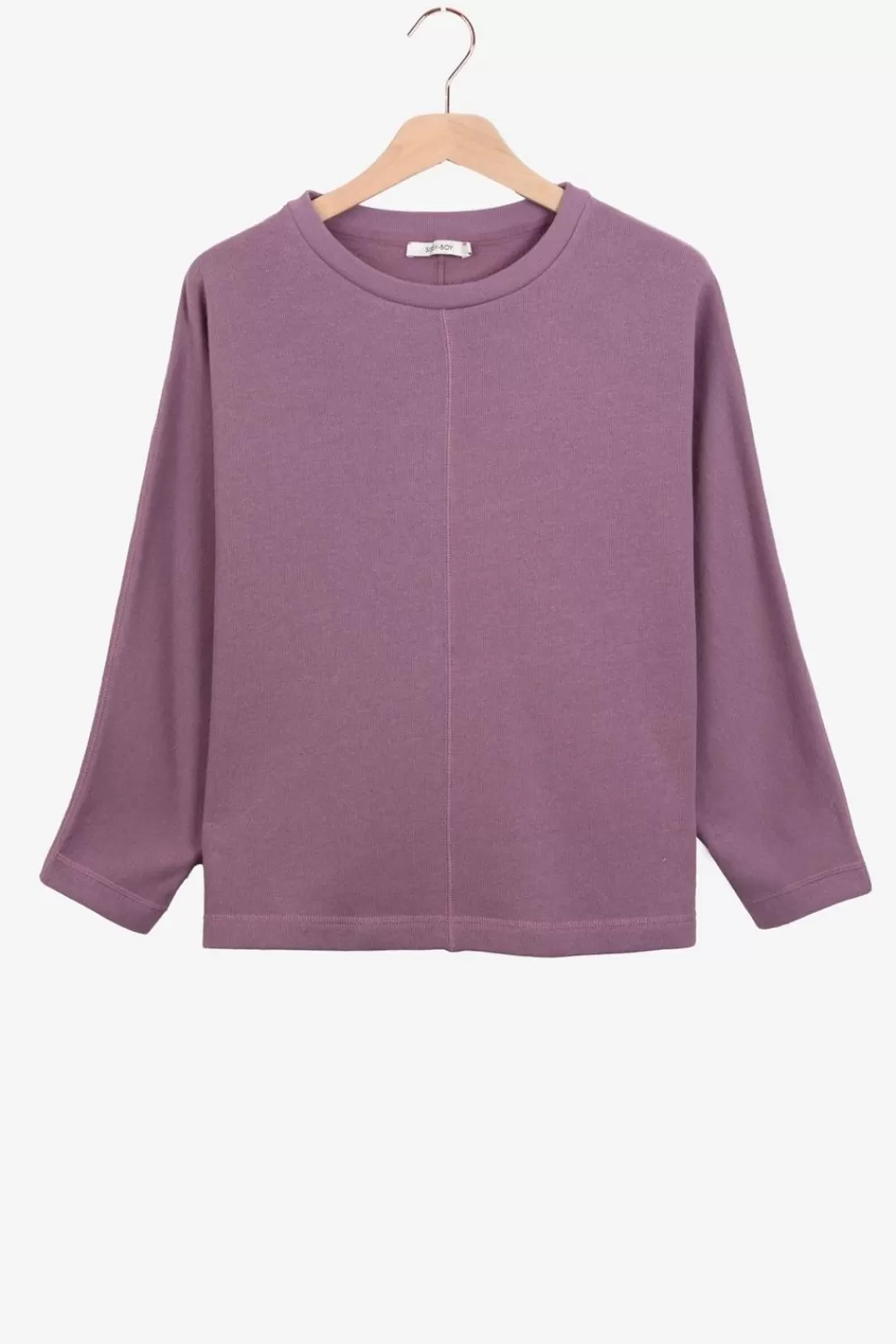 Dames Sissy-Boy Truien En Vesten>Paarse Sweater Met Driekwart Vleermuismouwen