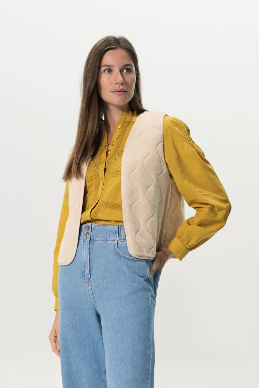 Dames Sissy-Boy Blazers, Jasjes & Gilets>Reversible Gilet Met Teddy En Corduroy