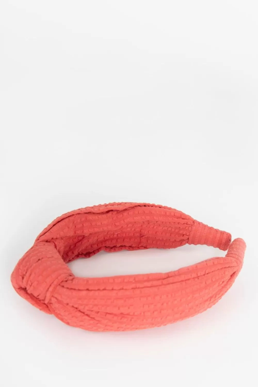 Kids Sissy-Boy Accessoires>Rode Seersucker Haarband Met Knoopdetail