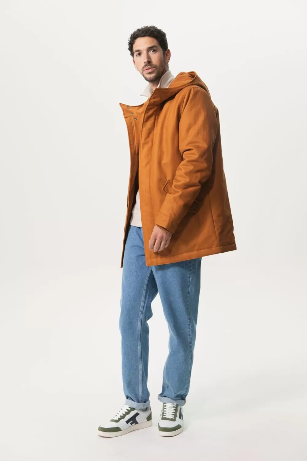 Heren Sissy-Boy Jassen>Roest E Katoenen Parka Met Capuchon