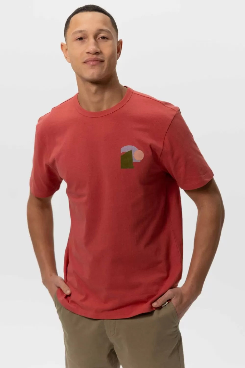Heren Sissy-Boy T-Shirts>Rood T-Shirt Met Artwork