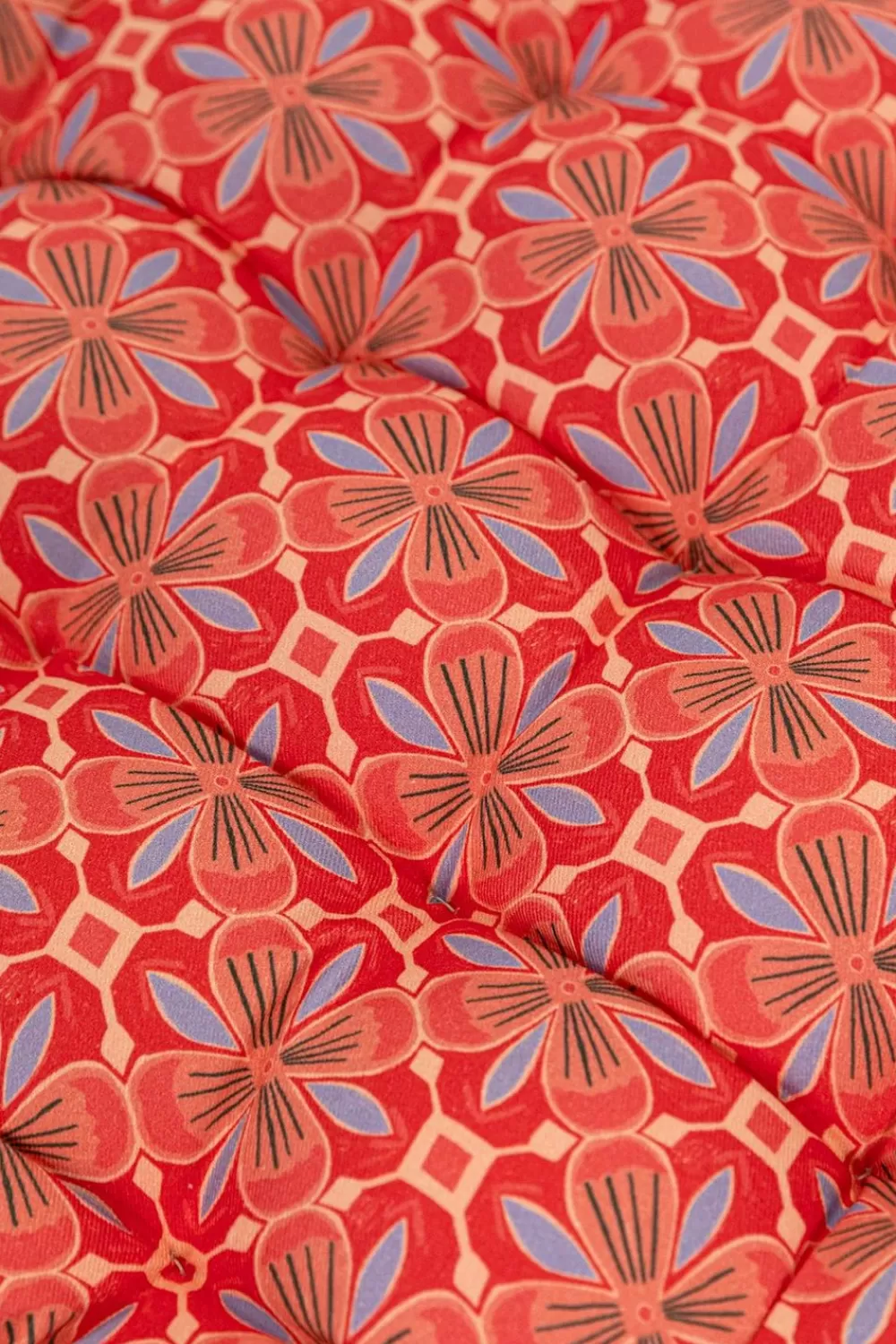 Sissy-Boy Kussens>Rood Tuinkussen Met Bloemenprint
