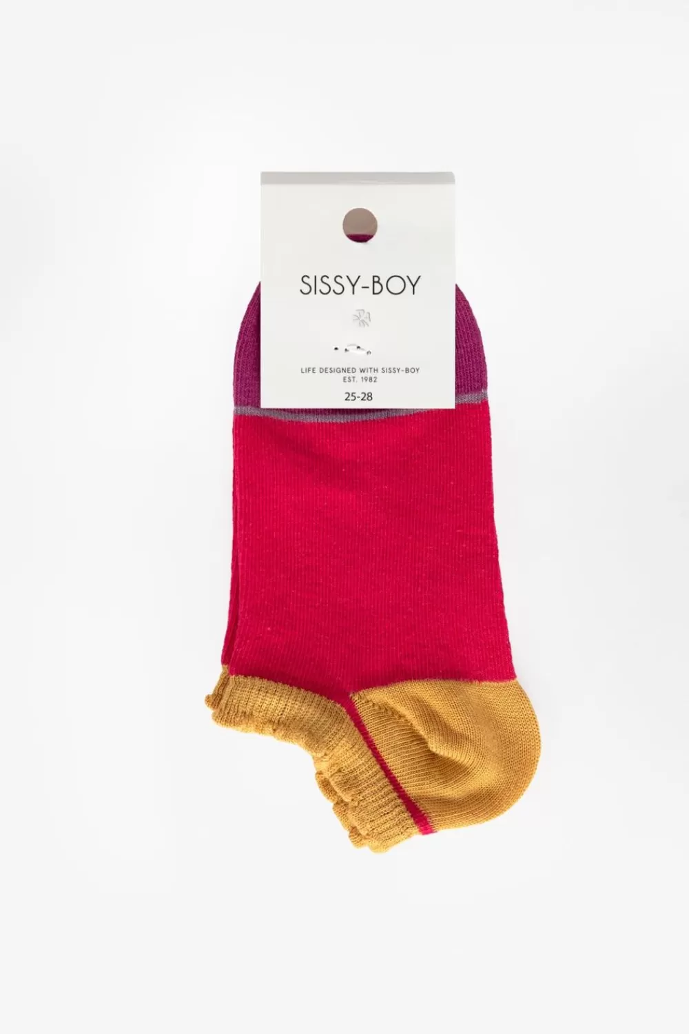 Kids Sissy-Boy Accessoires>Roze Colourblock Enkelsokken