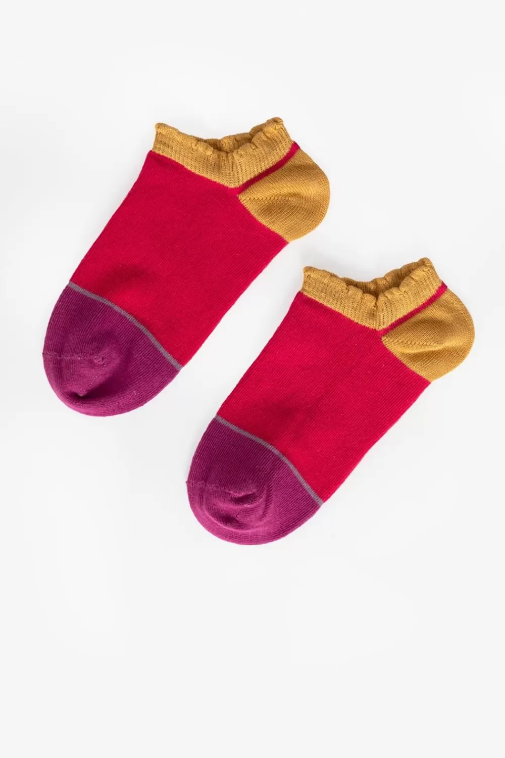 Kids Sissy-Boy Accessoires>Roze Colourblock Enkelsokken